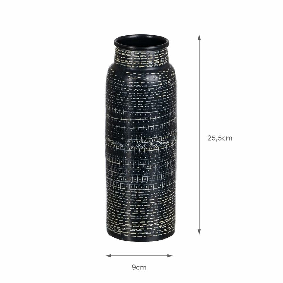Vase Schwarz Aluminium 9 x 9 x 25,5 cm