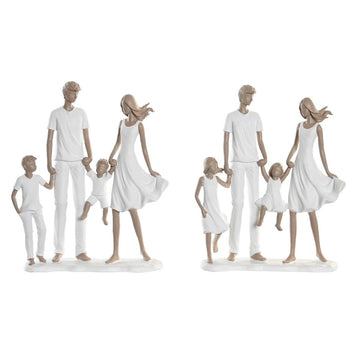 Deko-Figur DKD Home Decor 20,5 x 7,5 x 24,5 cm 20,5 x 6,5 x 24,5 cm Grau Weiß Familie (2 Stück)